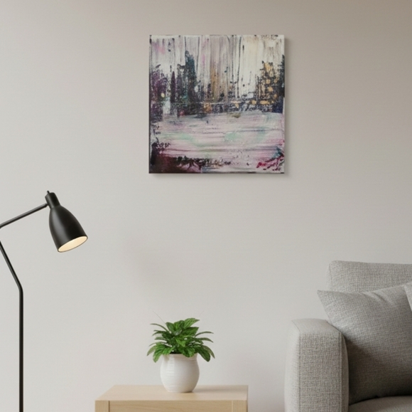 Handmade Other - HANDCRAFTED Abstract Painting HANDPAINTED Artwork HANDMADE Wall Art Decor 8"x8"